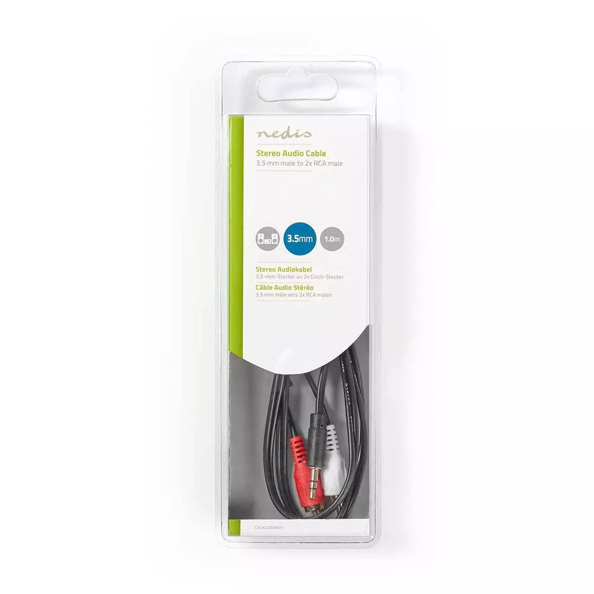 Cablu Audio Stereo Jack 3.5 mm tata - 2x RCA tata 1m Nedis - imagine 4