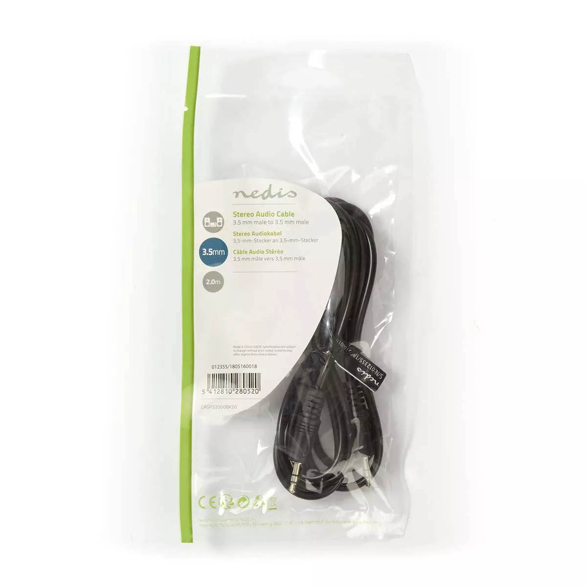 Cablu audio Stereo Jack 3.5 mm tata - 3.5 mm tata 2m Nedis - imagine 4