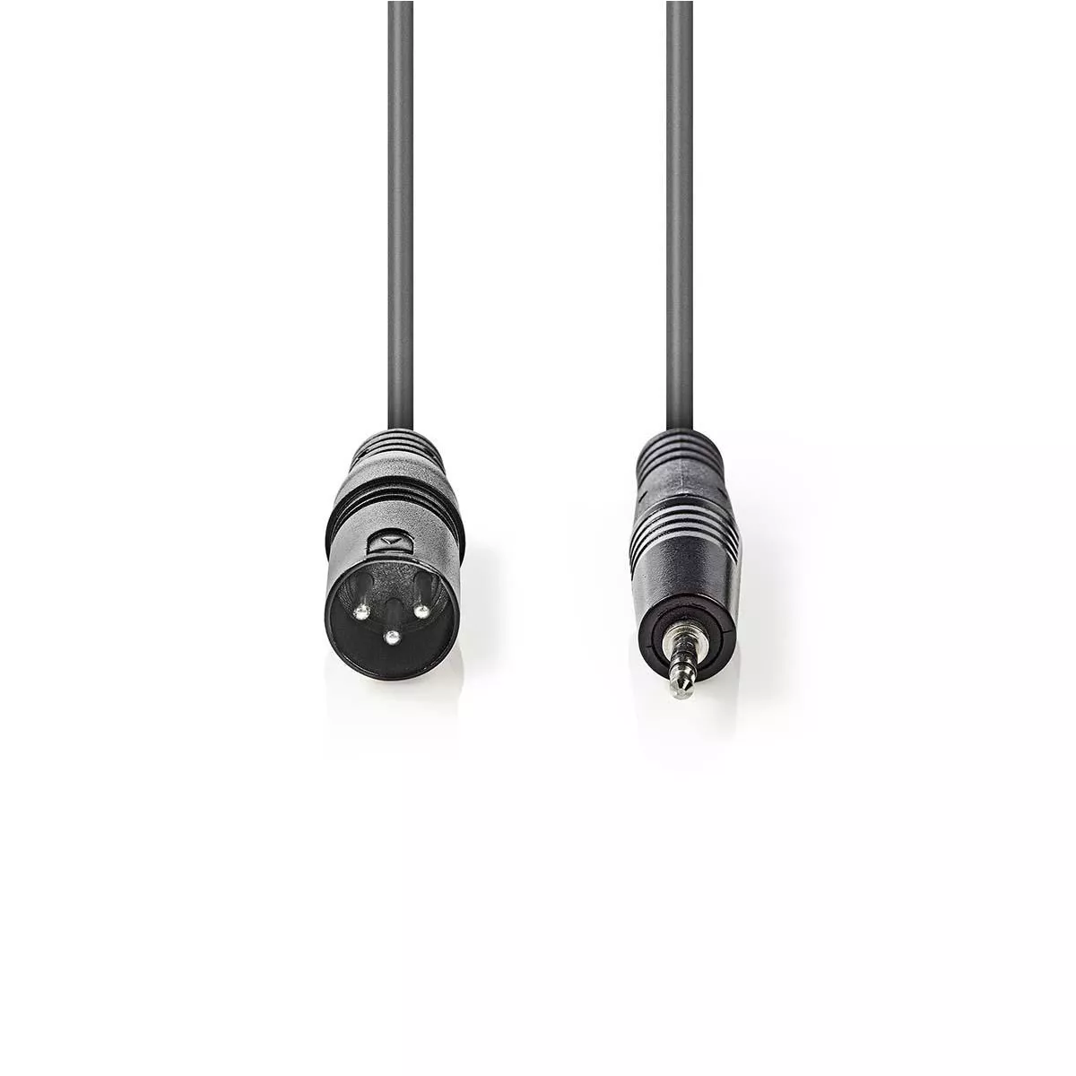 Cablu audio stereo XLR 3-Pin tata - JACK 3.5 mm tata 1.5m gri Nedis - imagine 2