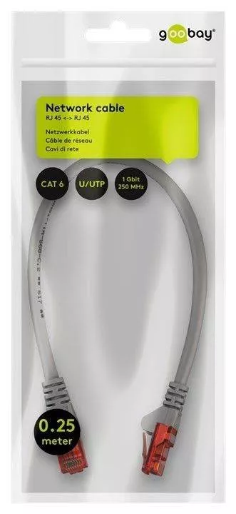 Cablu CAT6 patch UTP gri 0.5m CCA material Goobay - imagine 3