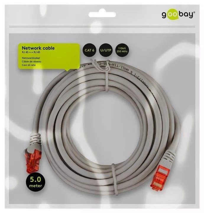 Cablu CAT6 patch UTP gri 10m CCA Goobay - imagine 3