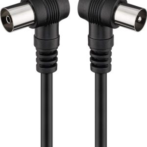 Cablu conexiune antena 5m negru conector cotit Goobay