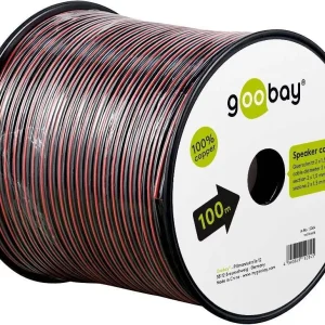 Cablu difuzor cupru OFC 2x1.50mm rosu/negru Goobay 15084
