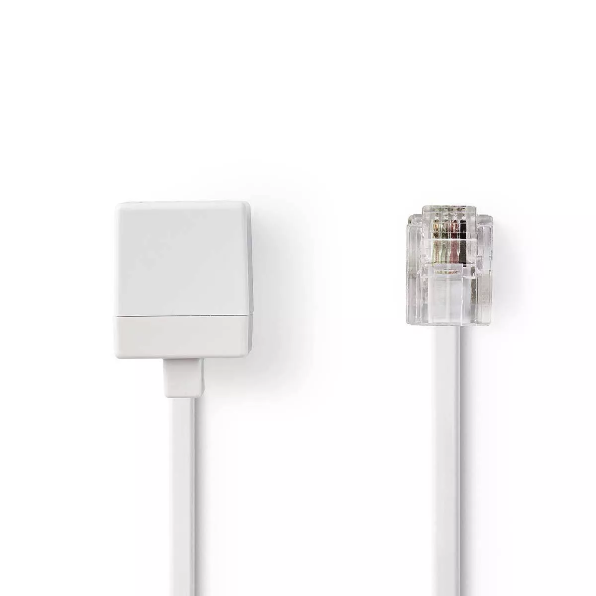 Cablu extensie telefonie RJ11 tata - RJ11 mama 10m alb Nedis - imagine 2