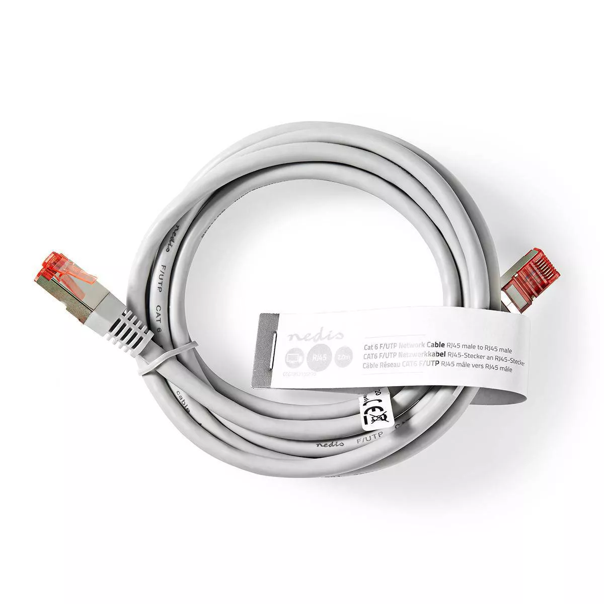 Cablu FTP CAT6 patch cord 2m gri RJ45-RJ45 Nedis - imagine 4