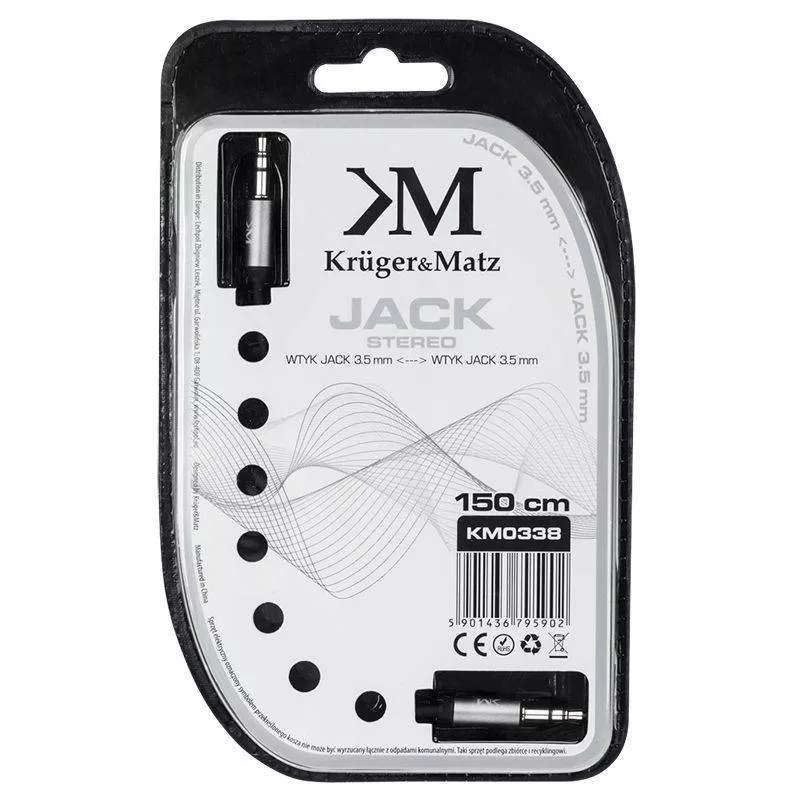 Cablu Jack 3.5 mm 1.5m spiralat stereo Profesional Kruger&Matz - imagine 3