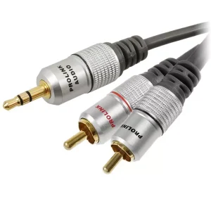 Cablu Jack 3.5 mm mufa tata - RCA mufa tata x2 15m negru PROLINK