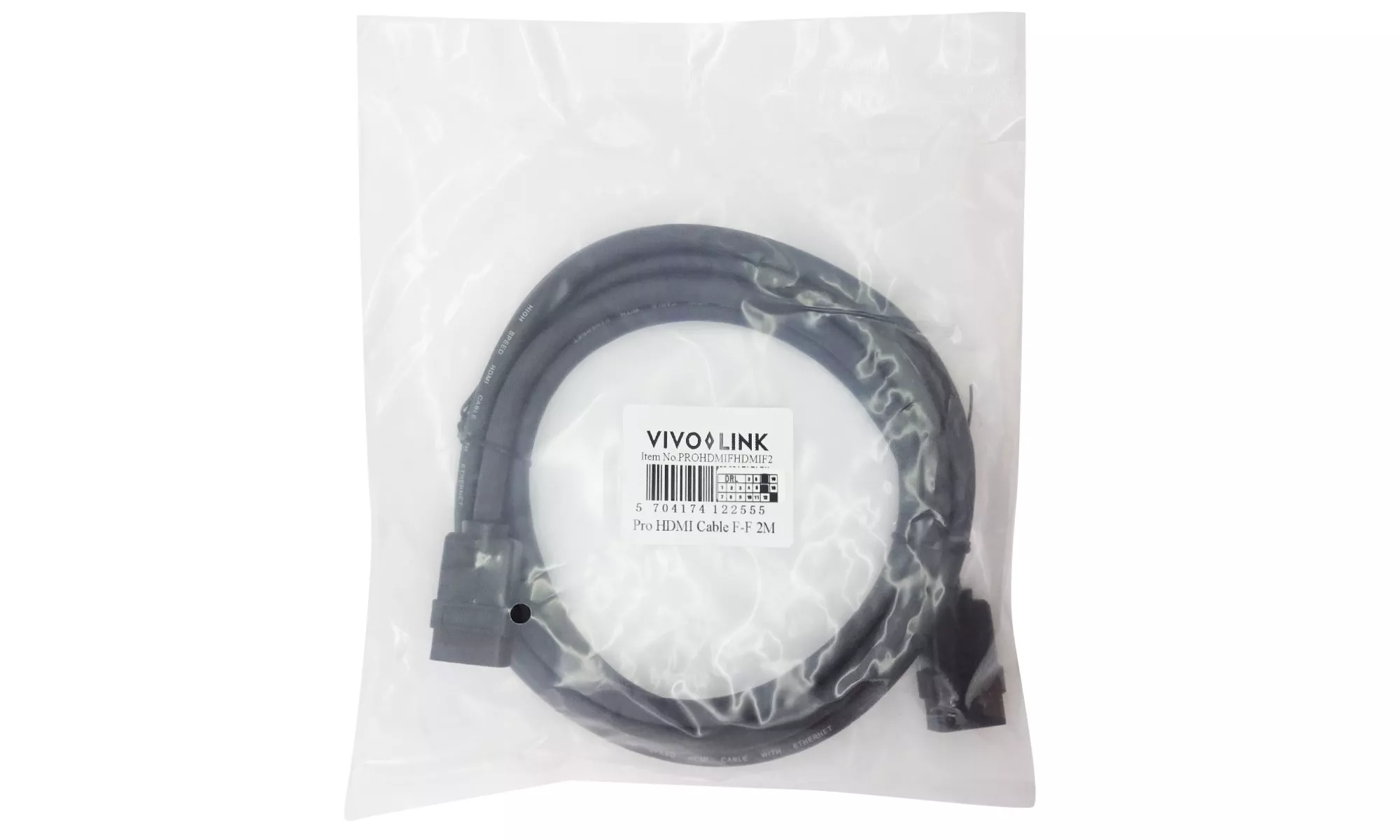 Cablu mama-mama HDMI1.4 2m 3840x2160 4K 60Hz HighSpeed cu Ethernet VIVO-LINK - imagine 3