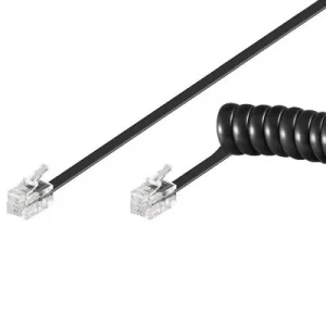 Cablu telefonic receptor spiralat RJ10 7m 4 pini 4 contacte Goobay