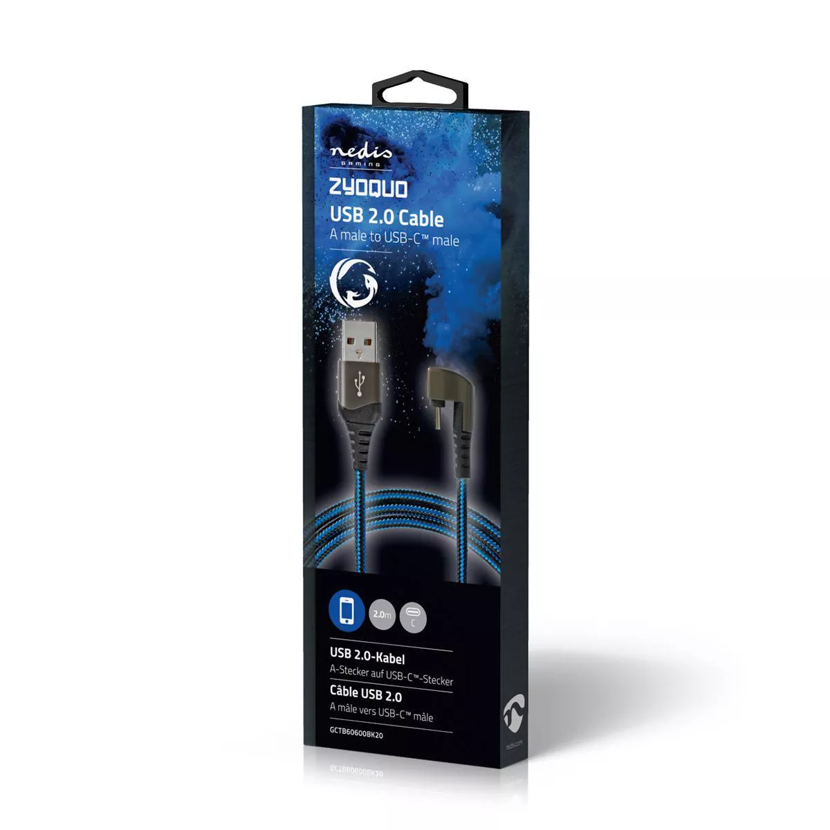 Cablu USB 2.0 A tata - USB Type C tata conector gaming 180 2m NEDIS - imagine 6