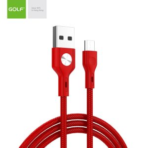 Cablu USB la micro USB Golf CD Leather 3A 1m rosu GC-60m