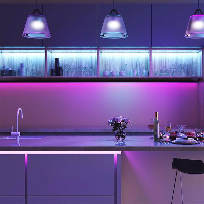 Kit banda LED SMART SMD5050 54LED/m 4W/m 230lm/m RGB+WW+DW+CW 12V IP65 5M V-TAC - imagine 5